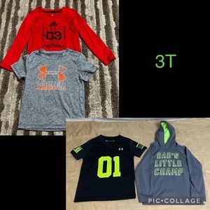 3T shirt bundle. Under Armour, adidas, & Place Sport